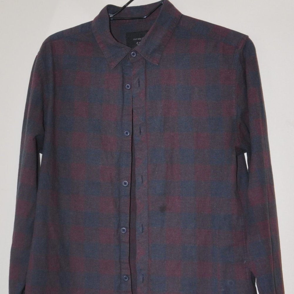 JACK & JONES PLAID DRESS SHIRT L SLIM